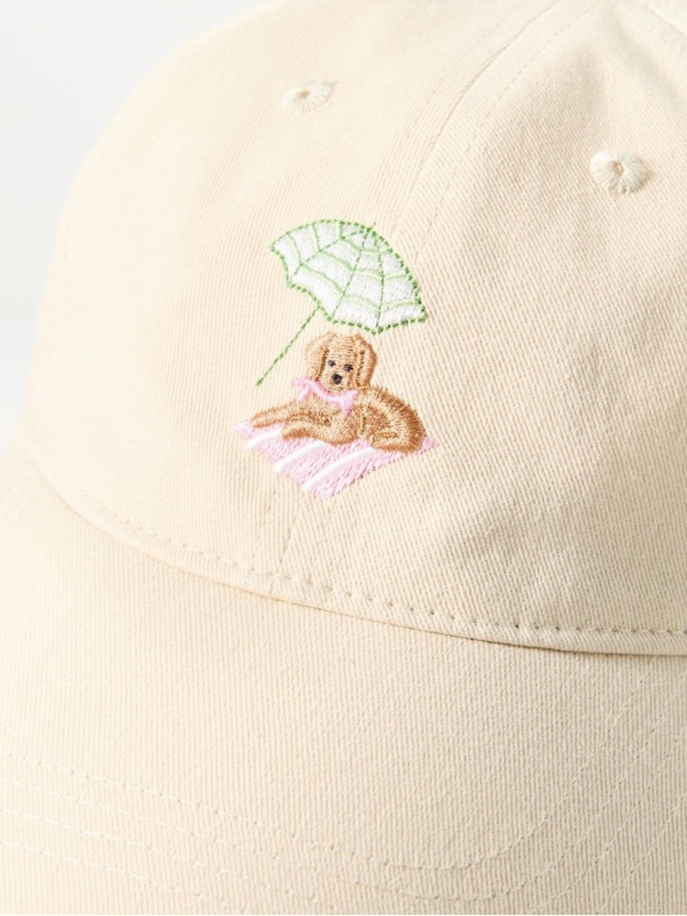 Anthropologie Frasier Sterling Dog Baseball Cap-Embroidered-Ivory-NWT - Picture 3 of 3